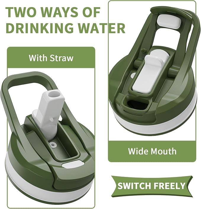 Dishwasher Safe 1 Gallon Water Bottle, Heat Resistant Large Water Jug with 2-in-1 Flip Straw & Spout Lid, Heavy Duty Impact Resistant Gym Bottle with Separated Grip Handle