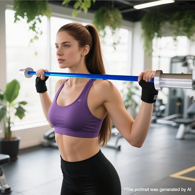 4FT 5LB Aluminum Kids Barbell, 70LB Capacity | Youth training bar with 22mm knurled grip, bearings, brass bushings, and 2-inch Olympic plate compatibility