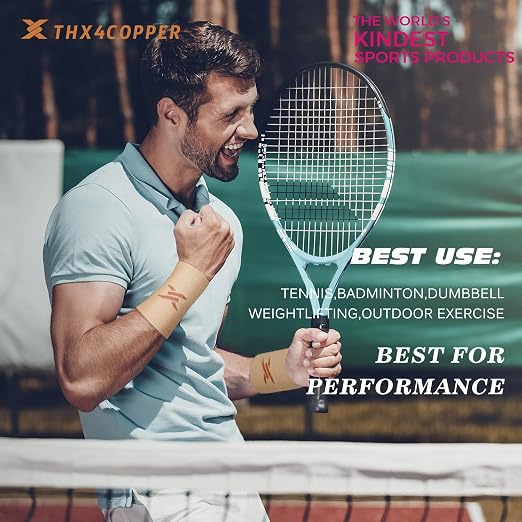 THX4COPPER Compression Wrist Sleeve - Copper Infused Wrist Support for Men &Women-Improve Circulation and Recovery(1 Pair)