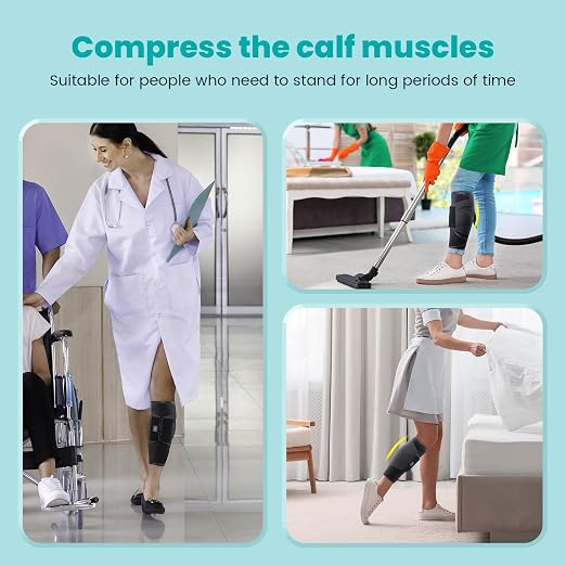 Calf Brace Compression Sleeve for Torn Calf Muscle fit Men & Women, Innovative 2 Layer Elastic Bandage for Legs adds Extra Pressure for Strain, Swelling, Cramps, Varicose Vein -L/XL (Black)