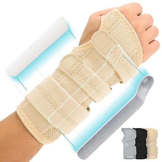 Vive Carpal Tunnel Wrist Brace with Splint for Left or Right Hand | Adjustable Night Wrist Support Splint Immobilizer for Men & Women - Cockup Brace for Arthritis, Tendonitis, Sprain, Injuries