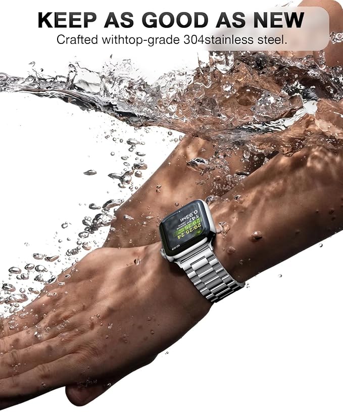 EPULY Metal Band Compatible with Apple Watch Bands for Men 49mm 46mm 45mm 44mm 42mm, Business Stainless Steel Strap for iWatch Series 11 10 9 8 7 6 5 4 3 2 1, SE3 2 1, Ultra3 2 1, No Tools Required | 49/46/45/44/42mm Stainless Steel Strap for Business ...