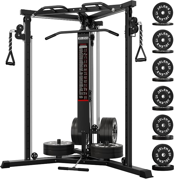 CC01 Cable Crossover Machine with High and Low Pulley System, Functional Trainer with Pull Up Bars and Optional Bundle, Cable Machine for Home Gym Power Workout