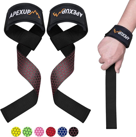 Weight Lifting Straps for Weightlifting, Lifting Wrist Straps Gym, Deadlift Strap, Anti Slip Silicone Weightlifting Strap Men Women Powerlifting, Strength Training