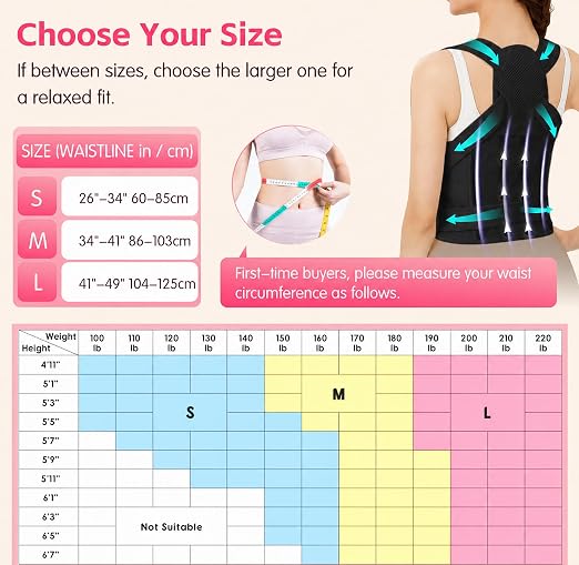 Posture Corrector for Women & Men, Adjustable Full Back Brace Support | Breathable Shoulder Straightener, Spine Support for Upper & Lower Back, Scoliosis & Hunchback Correction, Back Pain Relief