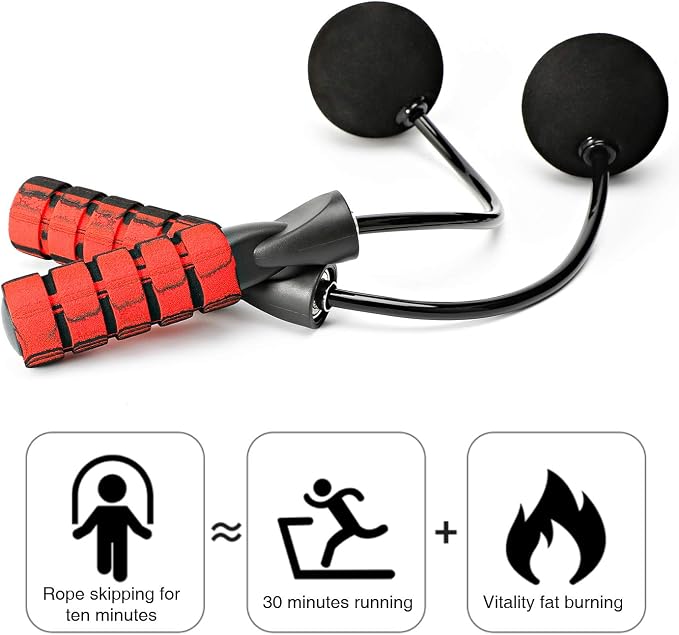 Jump Rope, Training Ropeless Skipping Rope for Fitness, Adjustable Weighted Cordless Jump Rope for Men and Women