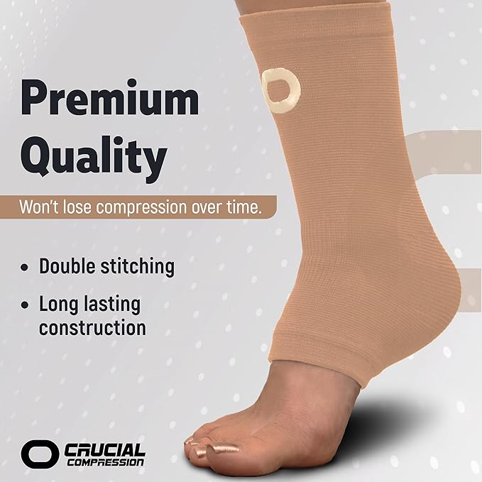 Ankle Compression Sleeve for Women & Men (Pair) – Ankle Brace for Sprain, Swelling, Achilles Tendon – Ankle Support Open Toe Plantar Fasciitis Socks for Foot Arch Support & Pain Relief