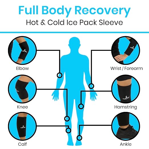 Arctic Flex Ice Sleeve for Knee, Elbow, Arm - Hot & Cold Freeze Pack Wrap | For Tennis Pain Relief, Tendonitis - Gel Compression Brace for Injuries - Therapy Compress - Reusable, 360 Coverage