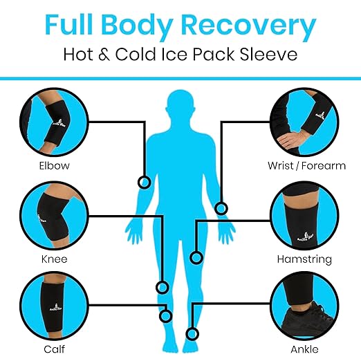 Arctic Flex Ice Sleeve for Knee, Elbow, Arm - Hot & Cold Freeze Pack Wrap for Tennis Pain Relief, Tendonitis - Gel Compression Brace for Injuries - Therapy Compress - Reusable, 360 Coverage | For Tennis Pain Relief, Tendonitis - Gel Compression Brace f...