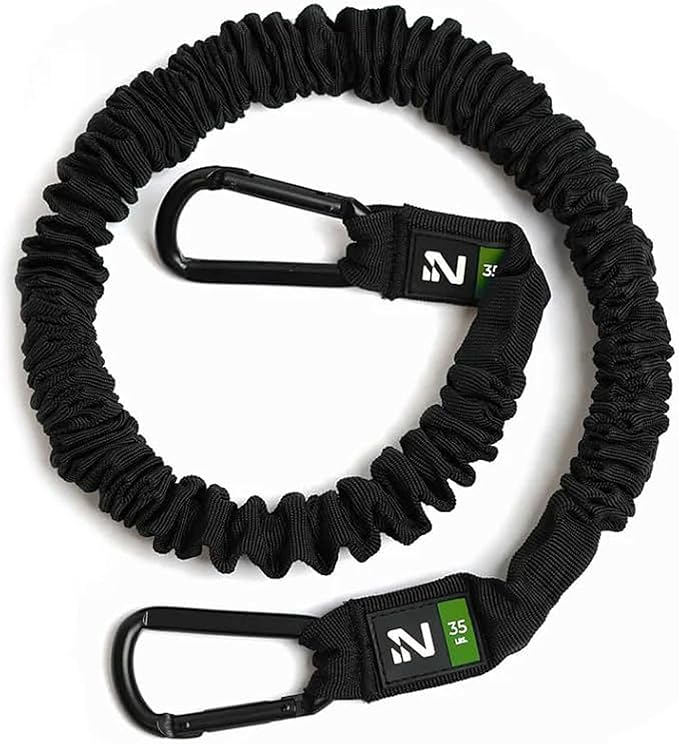 Resistance Band, Durable Exercise Band with Steel Carabiners for Neck Training, Strength Workouts, Stretching, and Rehab