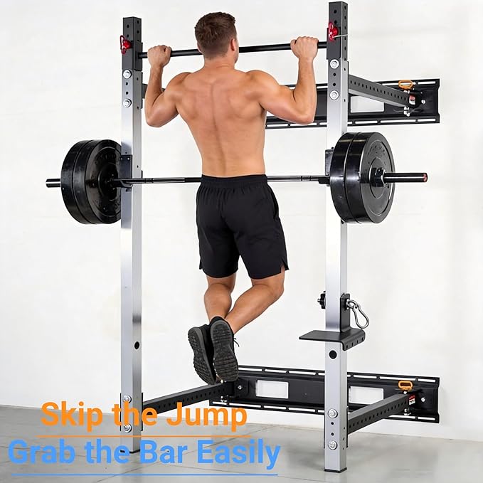 Heavy-Duty Power Rack Attachments, Quick-Install Home Gym Accessories for 2x2, 2x3 & 3x3 Power Racks, Fits 1/2" & 1" Holes