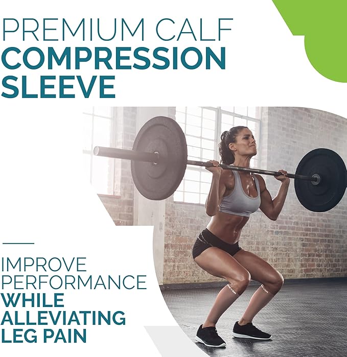 Run Forever Calf Compression Sleeve for Men & Women, 20-30mmHg Compression | Leg Sleeve for Shin Splints, Varicose Veins, Swelling & Pain Relief | Footless socks for Running, Cycling & Travel