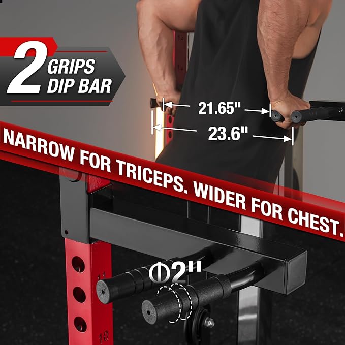 Mikolo Power Cage, 2000LB Power Rack with Independent Dual Pulley System, Multi-Function Home Gym Workout Machine for Cable Crossover and Squat