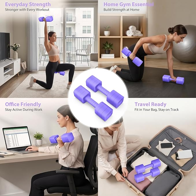 Adjustable Dumbbell Set of 2, 2.2-20LB Adjustable Weight Set, 3 in 1 Free Weights Dumbbells Set for women men at home, 2.2lb, 3.6lb, 5lb,10lb, 20lb, for Home, Office, Gym Exercise Training, Anti-slip Handle