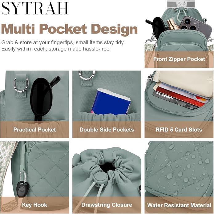 Water Bottle Bag Crossbody，Insulated Holder Purse