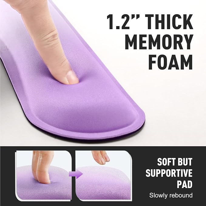 Gimars Upgrade Enlarge Silky Gel Memory Foam Keyboard Wrist Rest, Wrist Rest for Computer Keyboard, Ergonomic Mouse pad Rests for Typing Pain Relief, Wrist Support for Office, Gaming, Purple Gradient