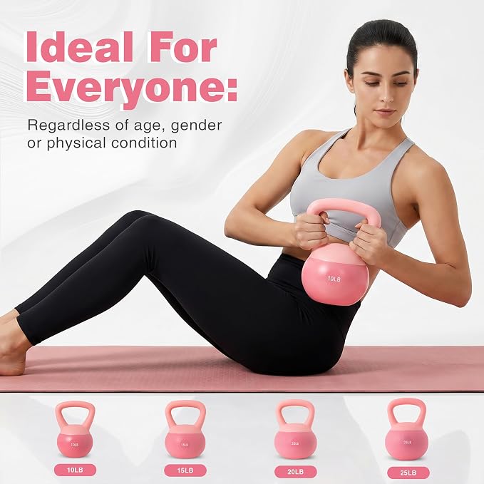 ALTLER Soft Kettlebell 10-50LBS Safe Strength Training Kettlebell Anti-Slip Grip Weight for Home Workouts and Men/Women/Beginners