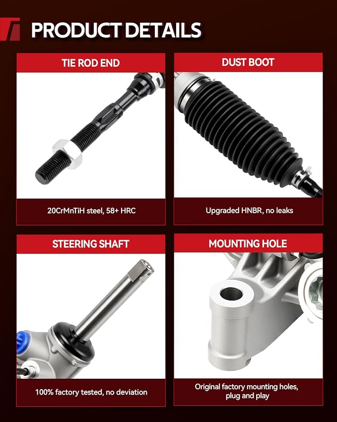 Torchbeam Power Steering Rack & Pinion Assembly Fit for 2012-2015 Grand Cherokee 3.6L RWD, 2011-2015 Durango 3.6L RWD, Hydraulic System Steering, Replaces OEM 22-3091