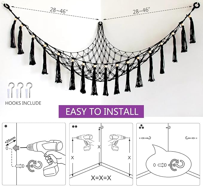 Exercise Ball Holder Yoga Ball Rack Corner Hanging Storage Net or Hammock for Fitness Ball Balance Ball Organizer Pregnancy Stability Ball Swiss Balance Ball for Yoga Studio and Gym