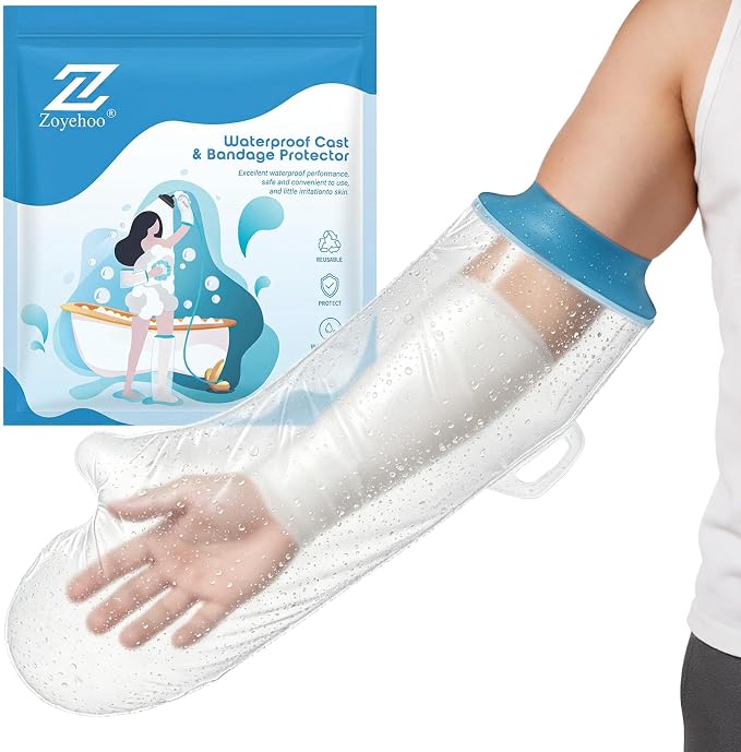 Waterproof Cast Covers for Shower Arm, Reusable Post Surgery Arm Protector | Soft Comfortable Shower Sleeve Cast Bag for Elbow Wrist Hand Finger Wound Care, Recovery Supplies Gifts