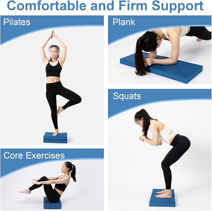 StrongTek Foam Balance Pad, High-Density TPE, 15.8 x 13 x 2 in, Non-Slip | Water-Resistant, Supportive Cushioning, Kneeling Support, Core Strength and Stability Training, Physical Therapy and Yoga