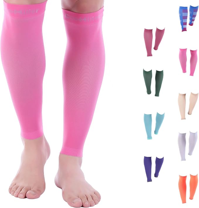 Doc Miller Compression Calf Sleeve for Men & Women, 20-30mmHg | Graduated Support for Running, Shin Splints, Calf Strain, Knee High, Small to 6XL Plus Size