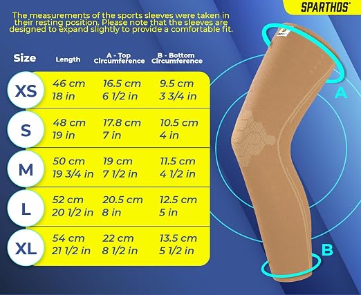 Sparthos Leg Compression Sleeves - Braces for Calves Knees and Thigh Recovery, Support for Athletic Sports Running Runner Stockings Leggings Stabilizer Wrap - Anti Slip - for Men and Women (Beige-M)