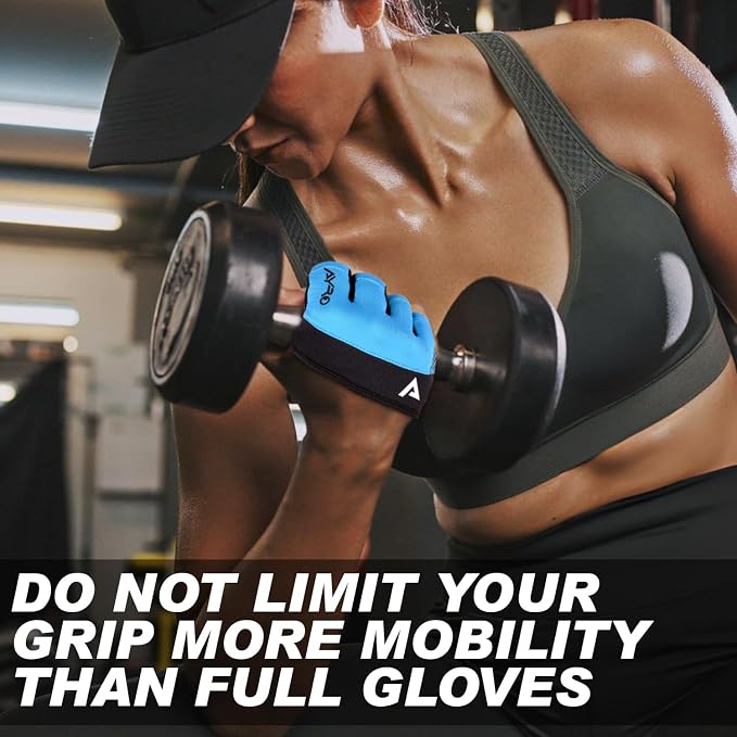AYRO Workout Gloves for Men & Women, Minimal Short Partial Gym Gloves, Weight Lifting Gloves with Full Palm Protection, Extra Grip Pads & Hand Support for Training & Fitness