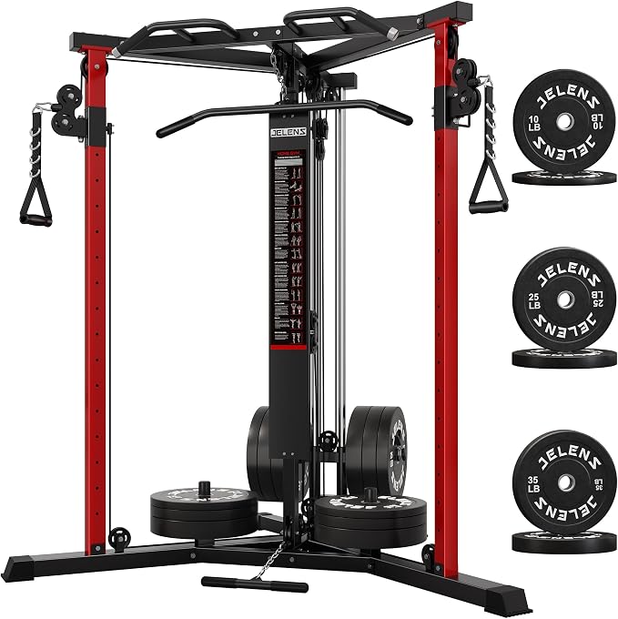 CC01 Cable Crossover Machine with High and Low Pulley System, Functional Trainer with Pull Up Bars and Optional Bundle, Cable Machine for Home Gym Power Workout