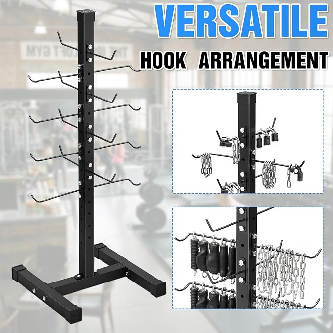 Frienda Steel Lat Bar Organizer, Home Gym Accessories, Lat Pulldown Attachments Cable Attachment Storage Rack Cable Attachments for Gym Rack Storage Heavy Duty Steel Organizer Home Use