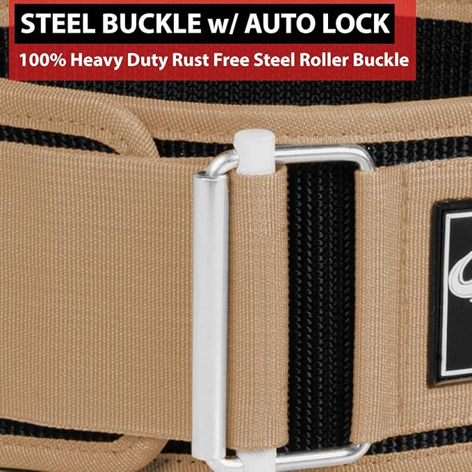 IBRO Quick Locking Premium Weight Lifting Belt - Back Support for Powerlifting, Cross Training & Gym Bodybuilding - 4 Inch Nylon Men and Women with Metal Buckle for Core Stability