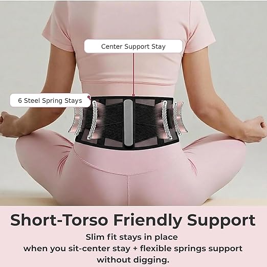 Ultra Breathable & Thin Back Brace for Lower Back Pain – Lightweight, Adjustable Back Brace Belt for Women and Men | Comfortable Lumbar Compression Brace for Sciatica, Scoliosis, Wear Under Clothing