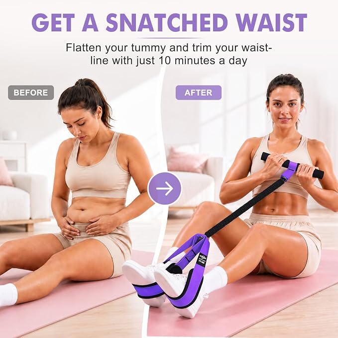 Pedal Resistance Band with Handle, Upgraded Durable Thickened Latex Tubes and Soft Foam Fabric Foot Pedal, Sit Up Exercise Equipment for Abdomen, Waist, Arm, Core/ABS, Leg, Physical Therapy