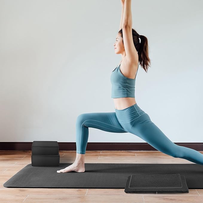 BalanceFrom 7-Piece Yoga Set with 71x24x1 Inches Extra Thick Mat and Carrying Sling – Includes 2 Blocks, Stretch Strap, 2 Towels, and Knee Pad for Home, Studio, and Gym Workouts
