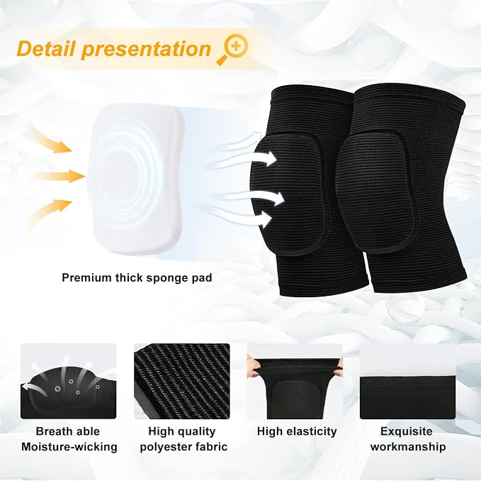 Volleyball Knee Pads for Dancers, Soft Breathable Knee Pads for Men Women Kids Knees Protective, Knee Brace for Volleyball Football Dance Yoga Tennis Running Cycling Workout Climbing