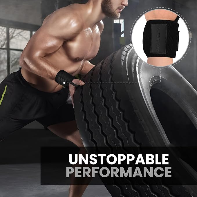 18" OG-Grade Wrist Wraps for Weightlifting – Heavy Duty Wrist Support with Thumb Loop & Lockdown Strap – Wrist Straps for Powerlifting, Bench Press & Gym Training