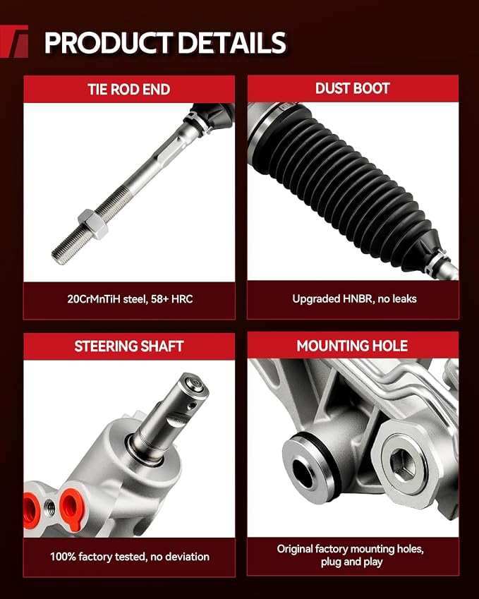 Torchbeam Power Steering Rack & Pinion Assembly Fit for 2009-2010 F-150/Expedition, 2008-2010 Navigator, Hydraulic System Steering, Replaces OEM 22-2039