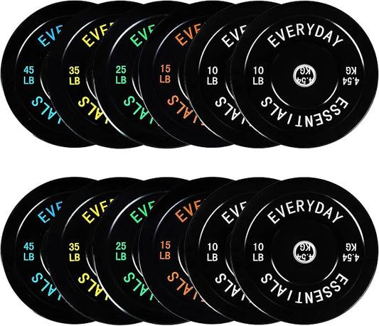Fitvids 2-Inch Olympic Bumper Plates, Perfect Weight Plates for Weightlifting and Strength Training, Multiple Weights Available