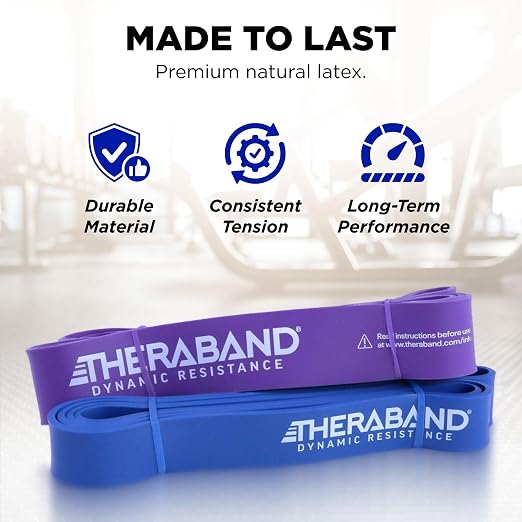 THERABAND Resistance Band, Exercise, Workout, Physical Therapy, Multi | Elastic resistance band for exercise, strength training, stretching and physical therapy