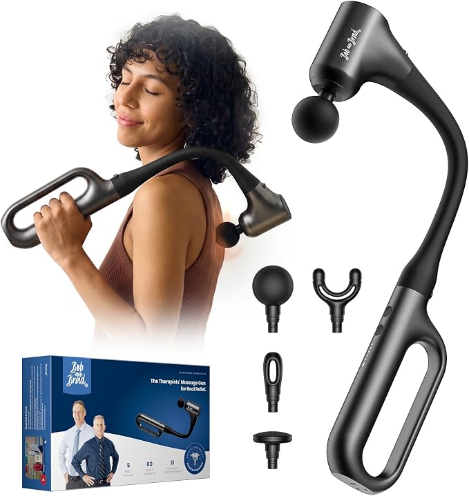 BOB AND BRAD L9 Massage Gun with Detachable Extension Handle for Back | 2-in-1 Long Handle Back Massager with D-Grip, Percussion Massager for Back, Shoulder & Legs, Home Office, FSA-HSA Eligible