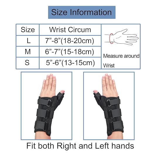 Medibot Wrist Brace & Thumb Spica Splint, for De Quervain's Tenosynovitis, Tendonitis, Carpal Tunnel & Arthritis Wrist Support Thumb Splint (Left Hand - XLarge)