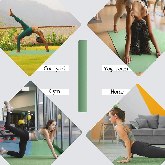VTORY Extra Large Yoga Mat 6'x 4', (6mm /8mm), Thick Workout Mat | Non-Slip, Durable Exercise Mat for Home , Yoga, Pilates, Stretching