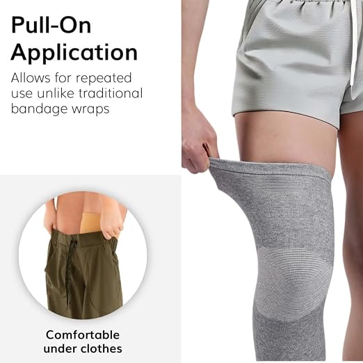 Bamboo Knee Sleeves, 2-Pack Knee Compression Sleeve Women Men Elastic Warm Slip-on Recovery Knee Brace for Arthritis Knee Pain