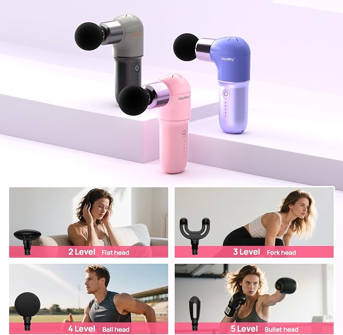 Super Mini Massage Gun Deep Tissue, Percussion Muscle Massager | Compact Sports Travel Massage Gun, FSA Eligible Portable Massager Gun for Her Him, Handheld Massager Gun HSA Eligible Pink