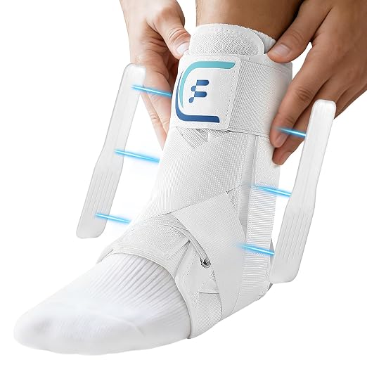 Ankle Brace for Men Women with Removable Side Splints Figure 8 Strap | Quick Lace-Up Adjustment, Sprain Recovery Support, Achilles Tendon Relief, Sports Stability for Basketball & Running