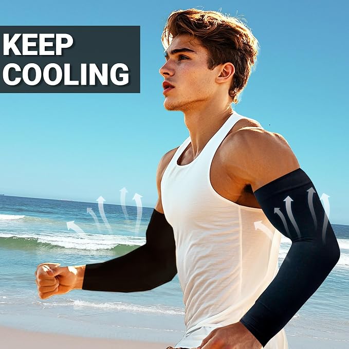 PFFY UV Protection Cooling Arm Sleeves for Men and Women UPF 50 Sun Sleeve