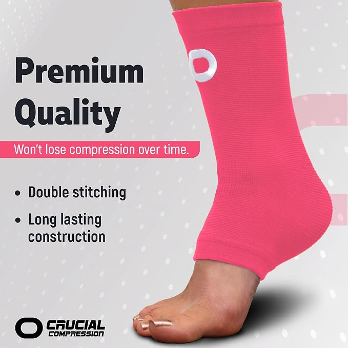 Ankle Compression Sleeve for Women & Men (Pair) – Ankle Brace for Sprain, Swelling, Achilles Tendon – Ankle Support Open Toe Plantar Fasciitis Socks for Foot Arch Support & Pain Relief