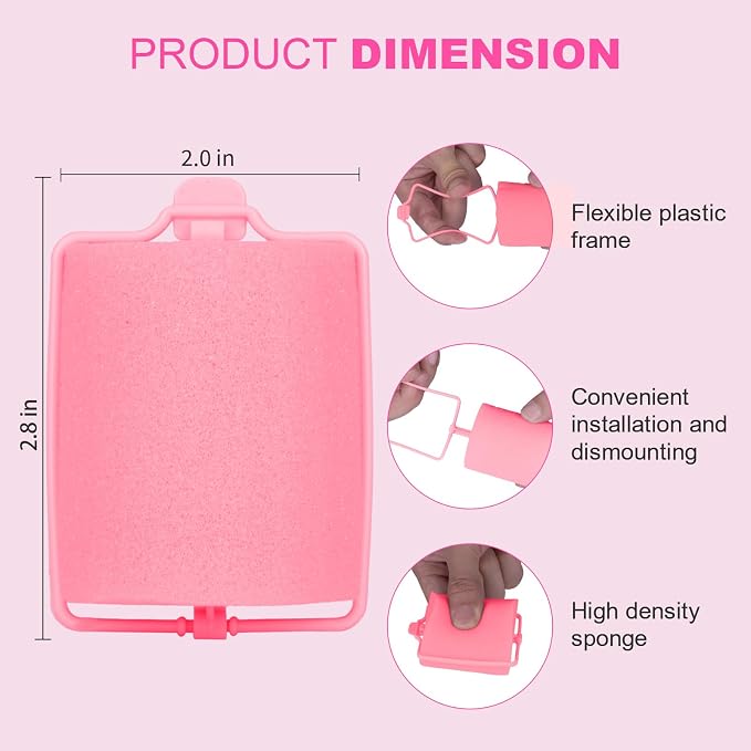 24 Pieces Foam Sponge Hair Rollers - Soft Sleeping Hair Curlers for Hair Styling (2inch, Pink)