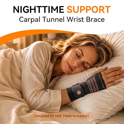 Copper Ultra-Light Wrist Compression Sleeve for Women and Men, 1 Pack | Carpal Tunnel Wrist Brace for Night Support & Work, Hand Brace for Tendonitis & Arthritis Relief, Fits Right or Left Hand