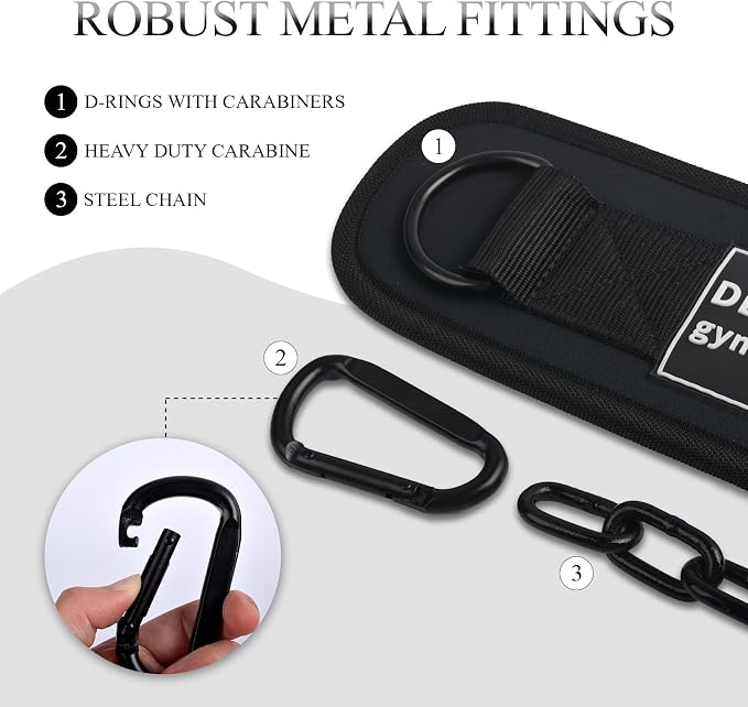 12 mm Thick Heavy Duty Dip Belt with 36 IN Steel Chain, 35" Weighted Pull Up Belt for Added Weight Training, Chin Ups, Pull Ups, Tricep Dips And More